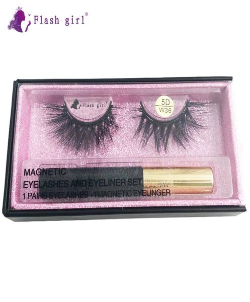 

selling w36 5d mink eyelashes 1 pair custom package magnetic eyelashes and liquid eyeliner whole eyelashes vendor1337001