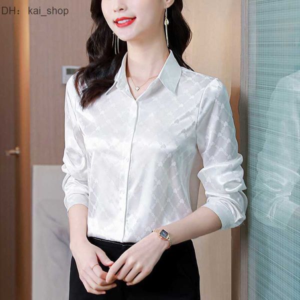 

white silk shirt spring 2023 new autumn style unique small professional 11