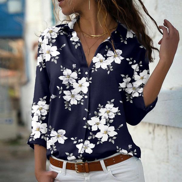 

shirts temperament new loose shirt women casual women shirts printed, White