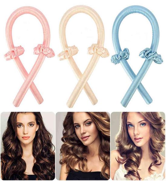 

hair curler heatless curlers for long to sleep in overnight no heat silk curls headband ribbon and flexi rods accessories 2203045136502