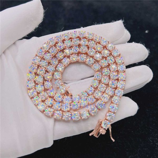 

5mm tennis chain necklace hip hop vvs gra moissanite diamond women men jewelry 925 sterling silver tennis chain