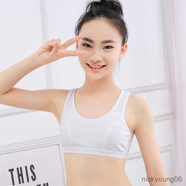 

maternity intimates girl sports bra breathable cotton underwear for girls without steel ring clothes, White