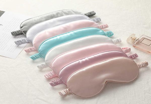 

silk sleep masks rest shading sunblock eye mask padded shade cover eyepatch travel relax aid blindfolds eyemask1335095, Blue