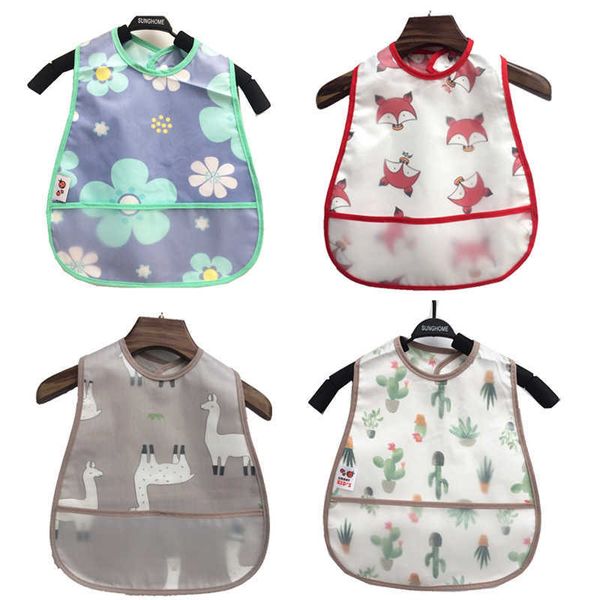 

bibs cloths adjustable eva cotton cartoon children's waterproof lunch feeding girl boy baby bib burp fabric g220605