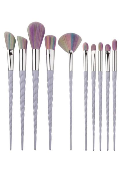 

20set spiral colorful pro makeup brushes set contour powder eyeshadow lip blush foundation powder kabuki fan brush 10pcsset g10044733324