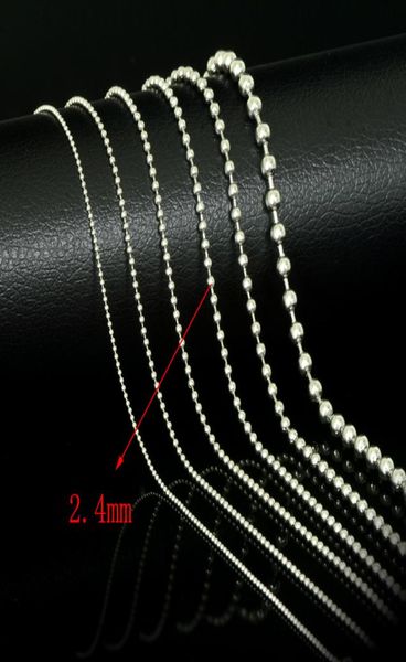 

bead chains ball chain necklace 24mm stainless steel beads silver plated chains necklaces jewelry 50556070cm4082798
