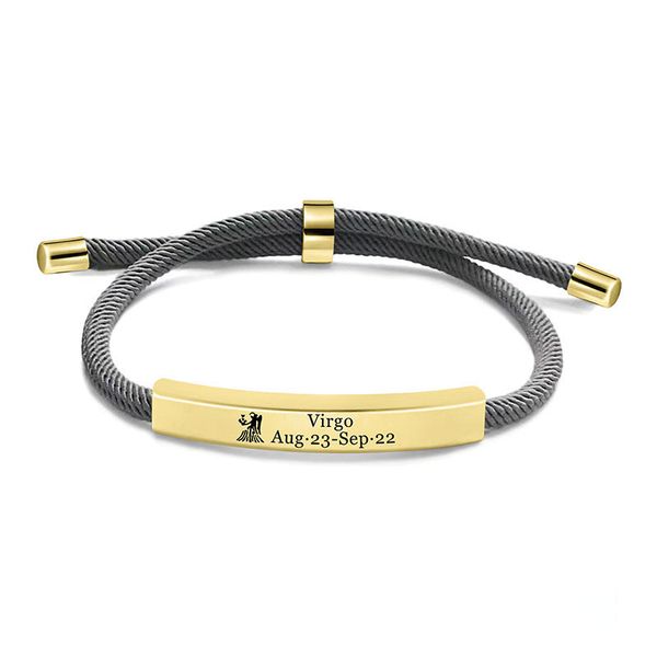

new popular horoscope charm bracelets woven bracelet for gift, Golden;silver