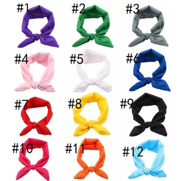 

lovely children bunny ear headband scarf hair head band cotton bow elastic knot headband rabbit baby kids hair accessories9133322, Slivery;white