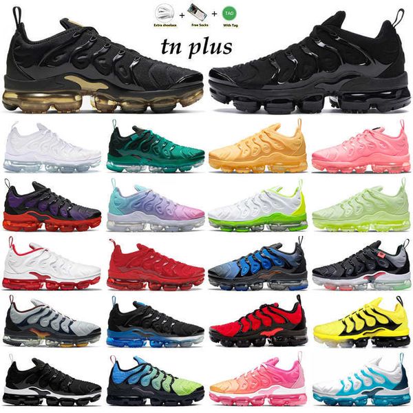 

men women running shoes tns triple black white cherry hyper blue light bone bred size 36-47 mens trainers sport sneakers