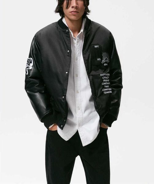 

men's detachable hat embroidery fashion pilot cotton jacket sq66, White;black