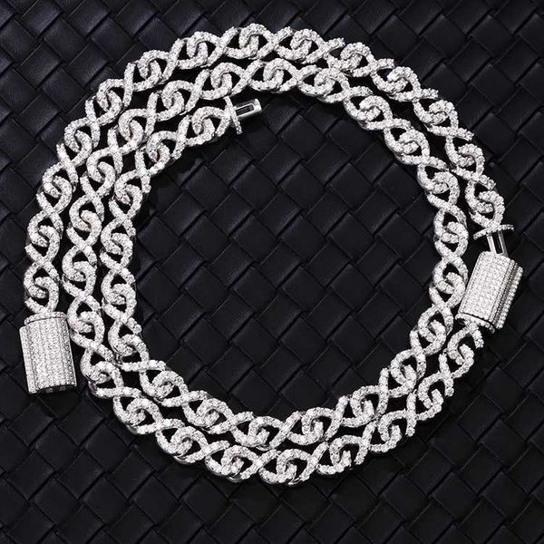 

designer jewelrymiami design men and women cuban link chain gold plated vvs missanite necklace for hip hop chain, Silver