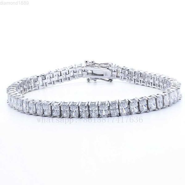 

zuanfa hip pop tennis bracelet 925 sliver 14k 18k 3mm 4mm 5mm round diamond, Silver