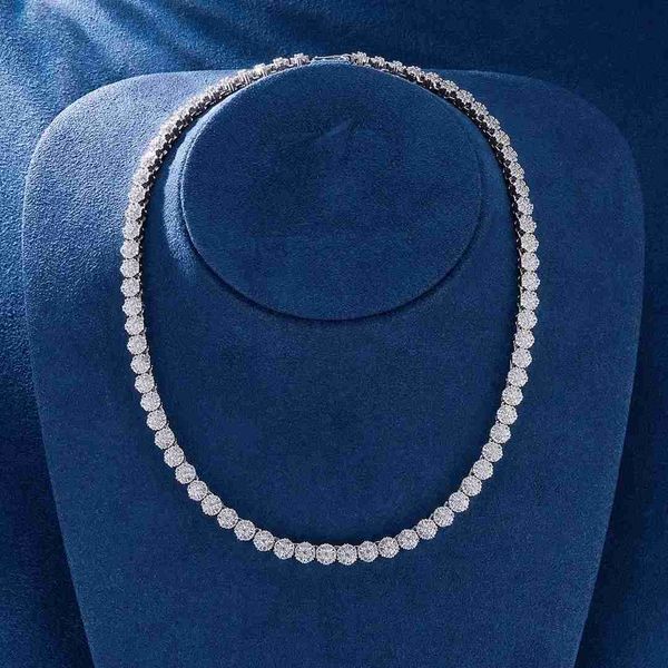 

iced out luxury custom tennis chain 6.55mm vvs moissanite hip hop custom silver tennis necklace for men