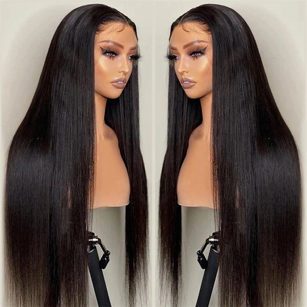 

straight lace front wig 13x4 pre plucked smooth hd transparent lace frontal wig human hair wigs for women ing, Black;brown