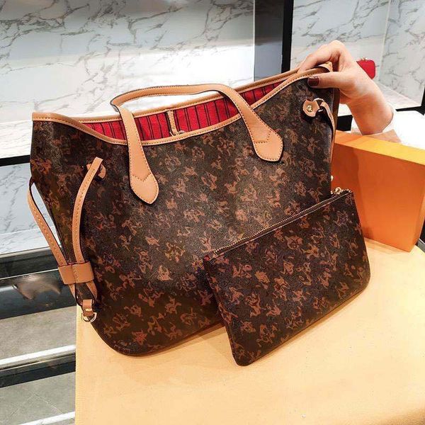 

women handbag brown flower and checkerboard tote bags shopping bag crossbody purse fashion pu leather large capacity letter clutch purses