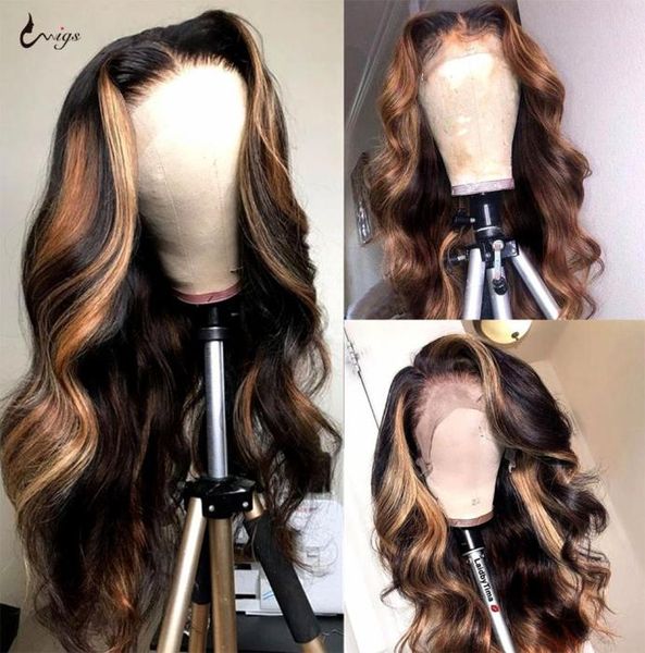

highlight wig brazilian body wave wig burgundy lace front wigs human hair 180 density remy wigs4760558, Black;brown