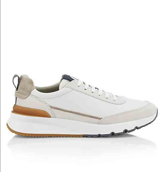 

men's casual shoes sneaker bc cucinelli urban leather low-sneakers genuine leathers rubber sole mesh light sports fashion trainers with, Black