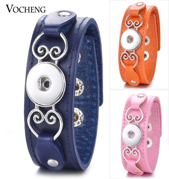 

vocheng noosa 7 colors genuine leather bracelet ginger snap jewelry adjustable bangle black with heart for 18mm button nn6071000260, Golden;silver