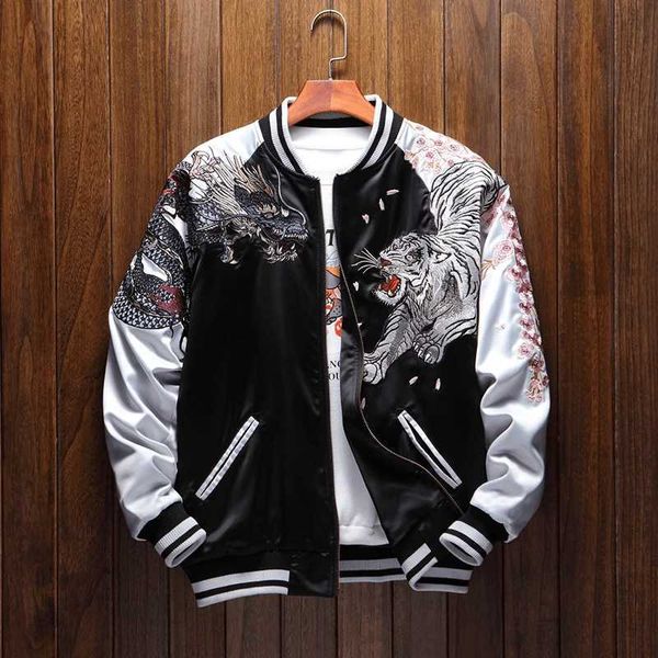 

bomber wholesale men's jackets four legendary creatures phoenix satin jacket souvenir luxury bomber jacket for men ymn, Black;brown