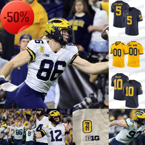

ncaa michigan wolverines college football jersey tom brady bell woodson haskins wilson cade mcnamara j.j. mccarthy blake corum a.j. henning, Black;red