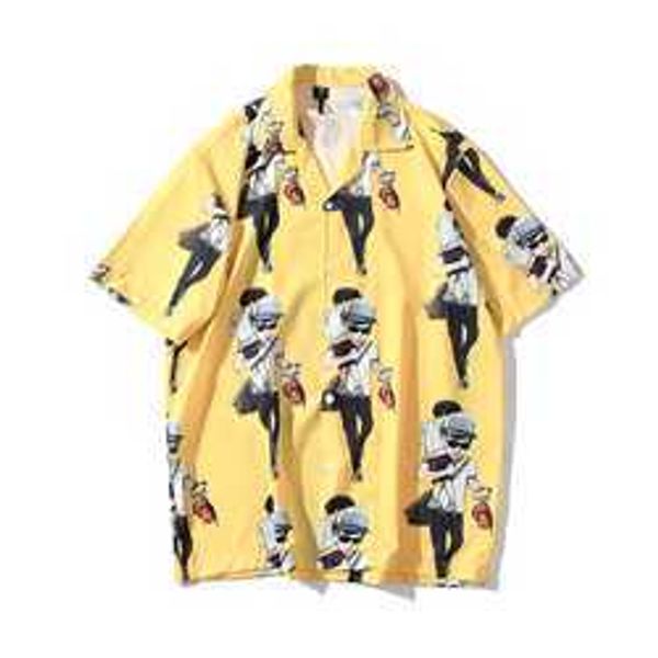 

printed fashion pelope men casual shirts short sleeves men's short sleve shirts kw, White;black