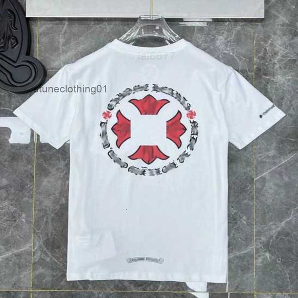 

luxury men's fashion t shirt ch brand tees men women sanskrit letter couple t-shirt sweatshirt horseshoe flower short sleeve polos 0a3, White;black