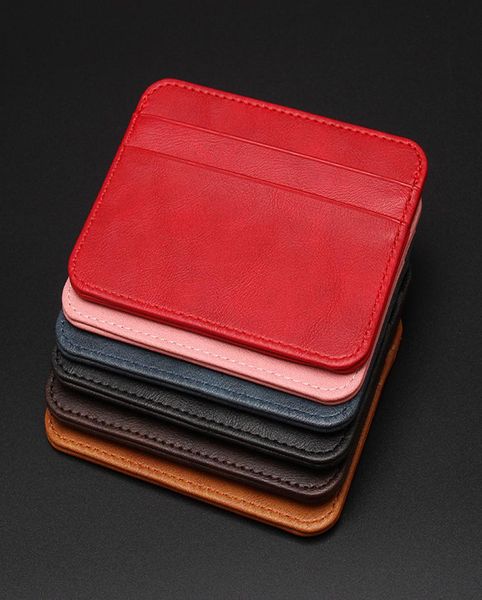 

new thin pu leather mini wallet slim bank credit card holder 5 slots business small id case for men women coin purse cardholder9354359, Brown;gray