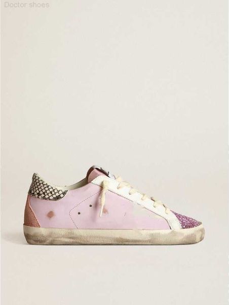 

dirty shoes leather sneakers sole heel designer luxurious italian vintage handmade super-star pink with silver sequin snake leather tab xx, Black
