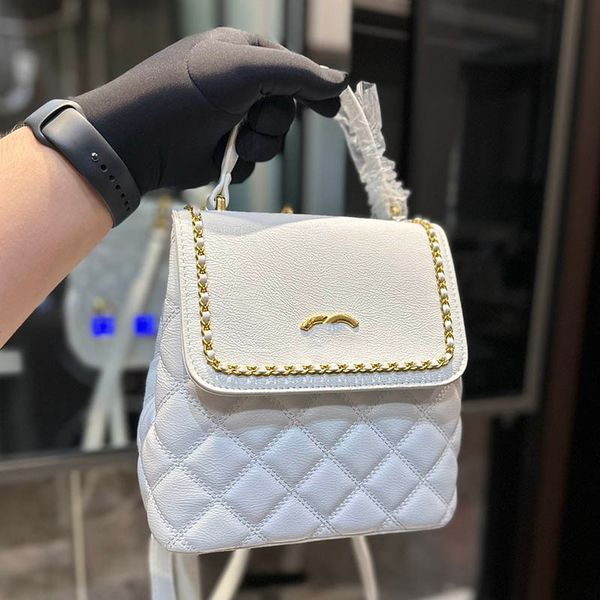 

classic flap women backpack bag gold hardware genuine leather matelasse chain multi pocket vintage designer bag shopping travel shoulder cro