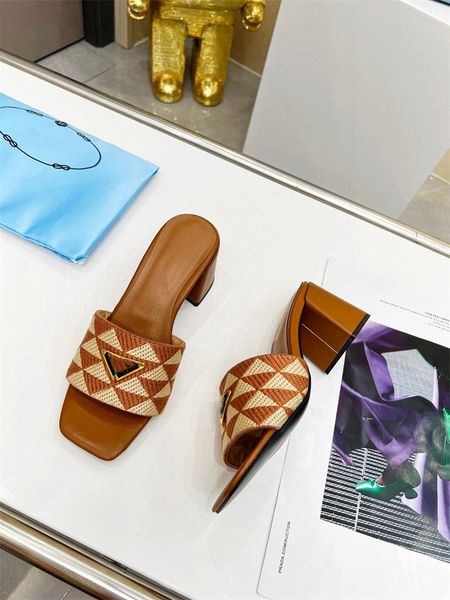 

luxurious designer women sandals ladies square heels elegant summer slippers outside cross tied leather female slides 2023 fashion woman san, Black