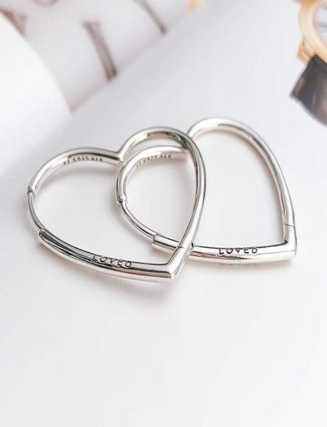 

s925 silver big heart hoop earring with clear cz stone original box for jewelry women's christmas gift4747103, Golden;silver