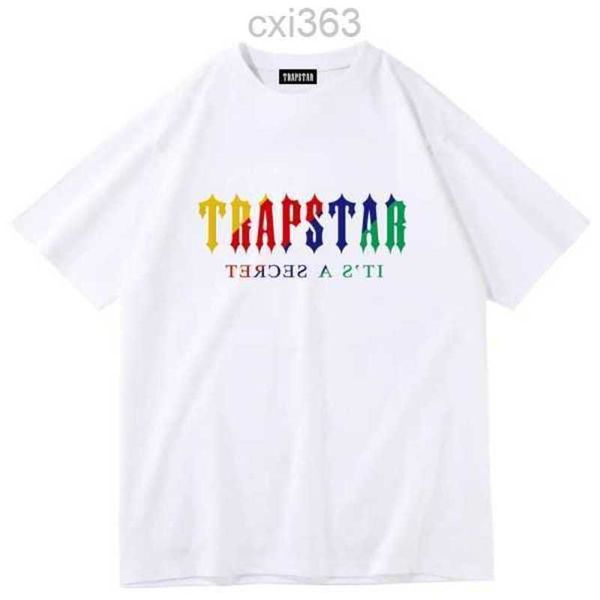 

men's designer new t-shirt letter driving dogs print tee women's 2023ss trendy loose t-shirt trapstar brand high street short sle, White;black
