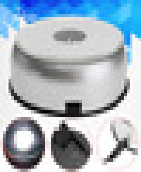 

led lighted rotary plastic white 7 led bulbs silver stand base show holder for laser crystal glass cube watch jewelry display8557883, Black
