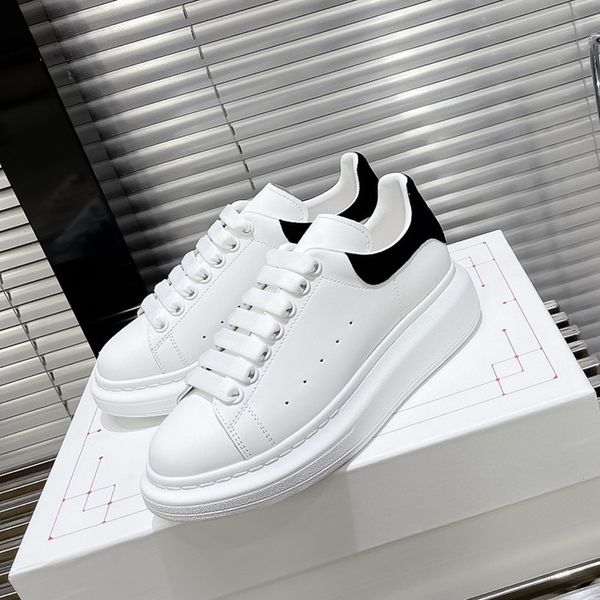 

2023 versatile new thick sole elevated shoes small white shoes black designer matsuke sole leather casual sports couple shoes sizes