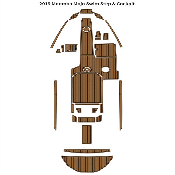 

2019 moomba mojo swim step platform cockpit mat boat eva foam teak flooring pad
