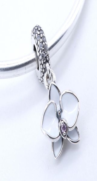 

925 sterling silver jewelry white orchid pendant charm beads fit charms bracelet & bangle for woman jewelry finding 2017 summer9567827, Black