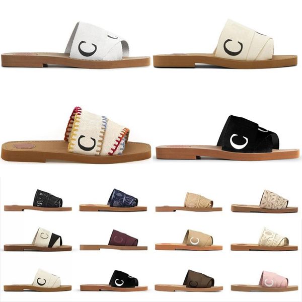 

woody mules designer slippers slides sandals slider women flat canvas rubber white black pink sail bordeaux lace lettering fabric womens sum