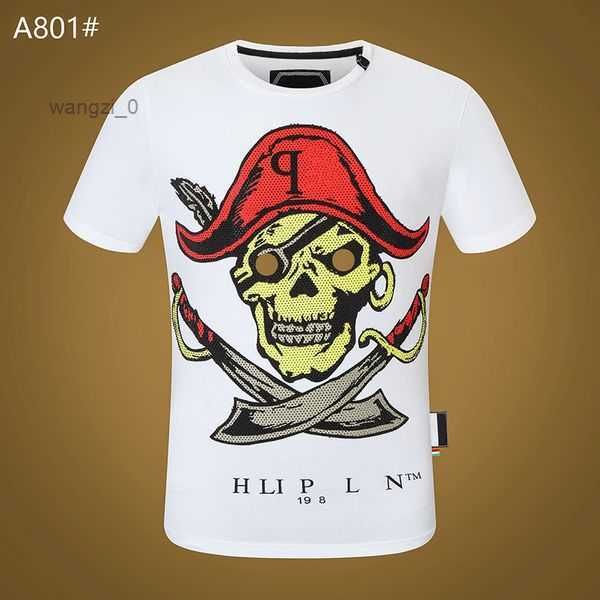 

phillip plain summer men's t-shirts fashion designer t qp letter embroidery women clothing short sleeved tees 9 558v, White;black