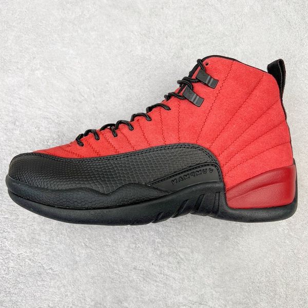 

wholesale designer basketball sneakers 12 xii reverse flu game varsity red black outdoor lifestyle sports shoes