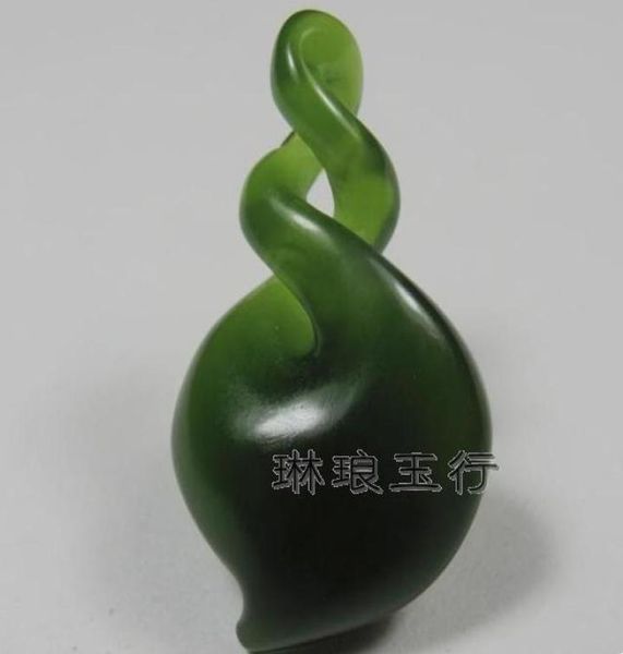 

1pc natural green nephrite jade double pendant maori pounamu greenstone8023275, Silver