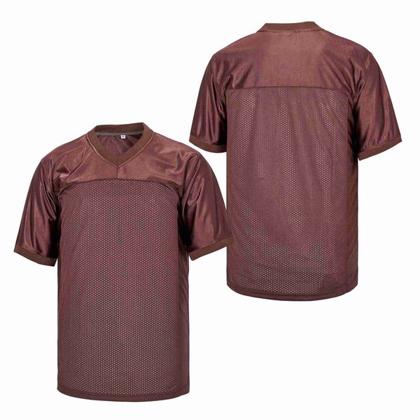 

custom brown authentic football jersey stitching name number size s-4xl, Black;red