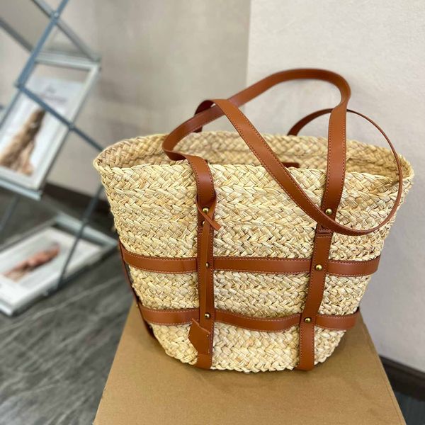 

designer beach straw bag beading woven tote fashion pearl rattan women handbags luxury summer large tote bag