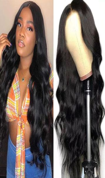 

4x4 lace front wigs 150 brazilian virgin human hair 834inch pre plucked body wave straight kinky curly water wave lace front wig5927113, Black;brown