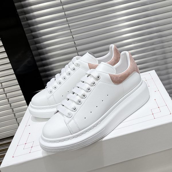 

haze pink premium leather couple little white shoes 2023 new luxury designer casual sports mens shoes fashion versatile womens shoes sizes 3, Black