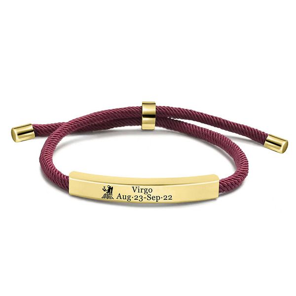 

handmade horoscope charm bracelets woven zodiac bracelet for gift, Golden;silver