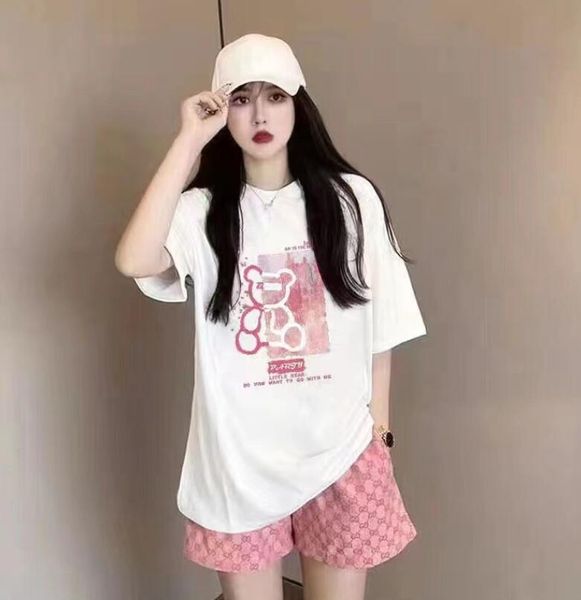 

women's tracksuits 2023 summer new fashion casual sports style women's set short sleeve shorts letter printing women's two pi, Gray