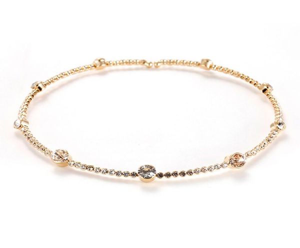 

elegant ladies delicate rhinestone choker necklace big crystal jewelry side open women039s girl039s choker neck5880759, Golden;silver