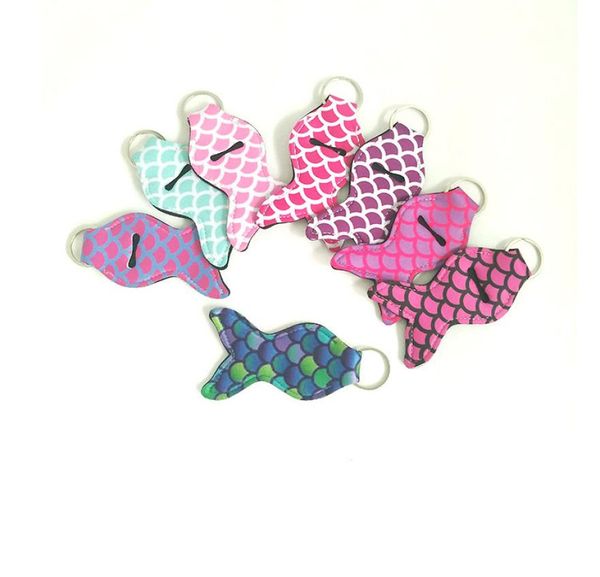 

lipstick holder keychain keyrings chapstick key chain holder lip balm holder keychain with 10 different vibrant prints7607677, Silver