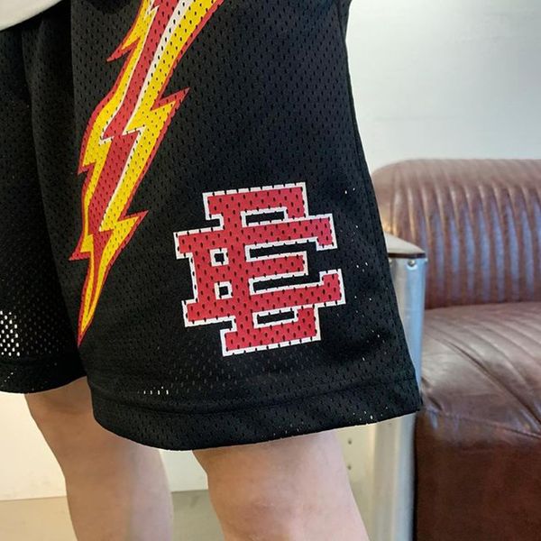 

mens shorts men summer gym 2023 eric emanuel sports black pants fitness mesh quick dry mens ee basic casual beach shorts ee red lightning, White;black