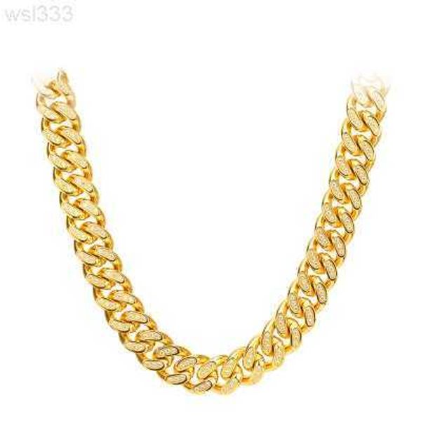 

wholesale mens titanium stainless steel cuban link necklace hip hop 14k 18k gold plated miami curb cz prong cuban link chain, Silver
